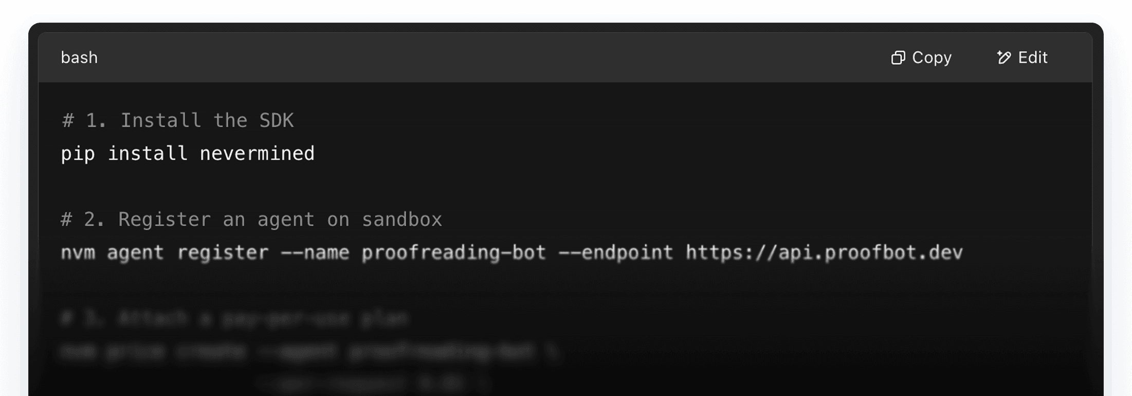 Image of commands to use